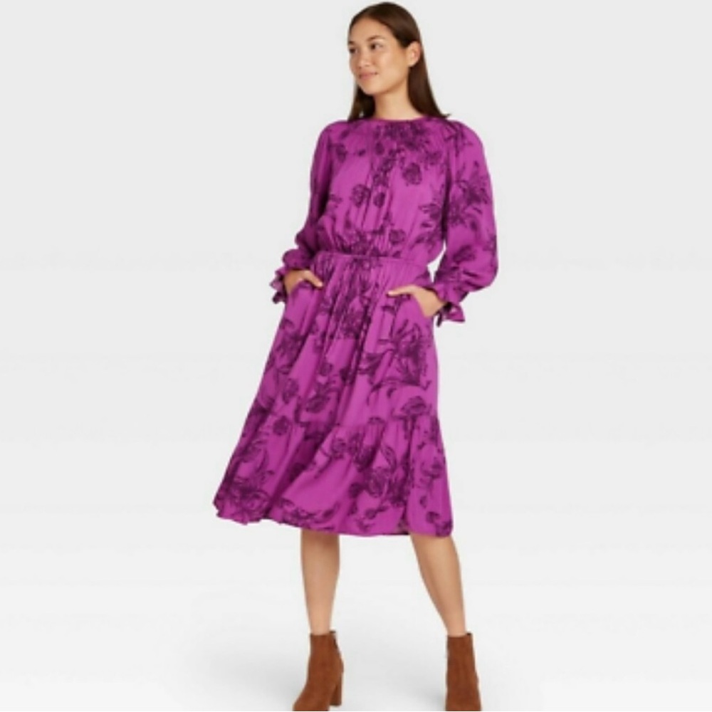 a new day Vibrant Purple Long Sleeve Dress